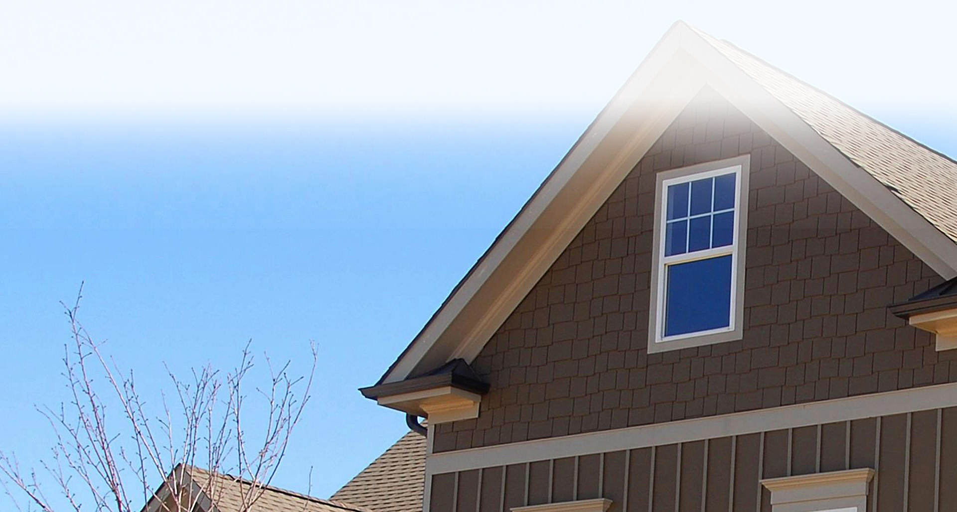 Roofline and sky of a home for sale in Texas